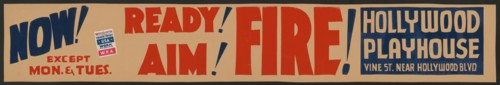 Ready! Aim! Fire!, Los Angeles, 1937. Creator: Unknown.