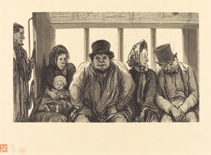 Interieur d'un omnibus, 1864. Creator: Charles Maurand.