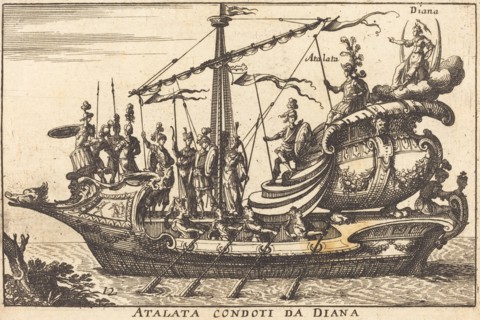 Atalata condoti da Diana. Creator: Balthasar Moncornet.