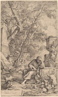 Democritus in Meditation, 1662. Creator: Salvator Rosa.