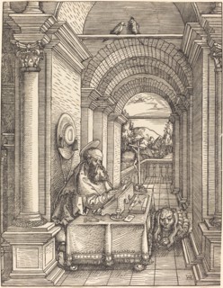 Saint Jerome Writing, 1522. Creator: Hans Springinklee.