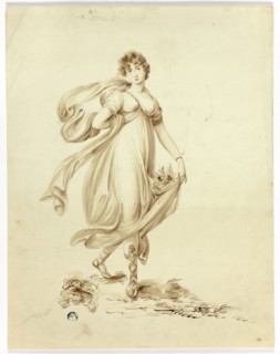 Young Woman Bearing Flowers, 1812. Creator: Samuel Lane.