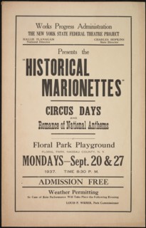 Historical Marionettes, New York, 1937. Creator: Unknown.