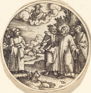 Christ with Three of His Apostles. Creator: Master I. B..