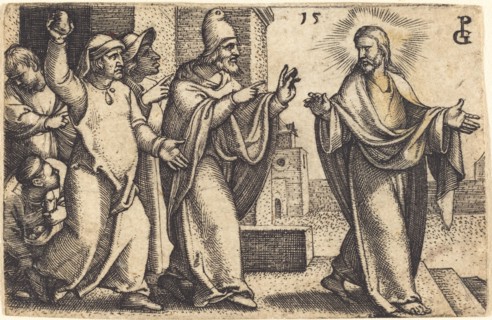 The Pharisees Wish to Stone Christ. Creator: Georg Pencz.
