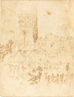 A Party in a Roman Villa [recto]. Creator: Pirro Ligorio.