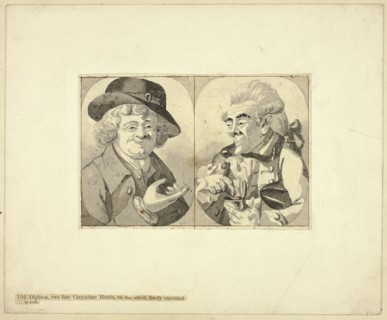 Two Bust-length Caricatures, n.d. Creator: Robert Dighton.