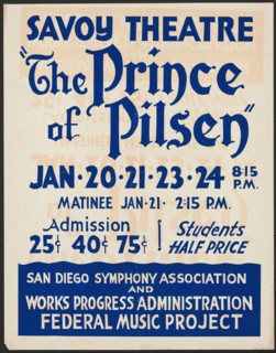 The Prince of Pilsen, San Diego, [193-]. Creator: Unknown.