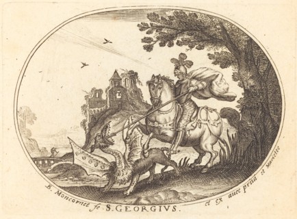 Saint George and the Dragon. Creator: Balthasar Moncornet.