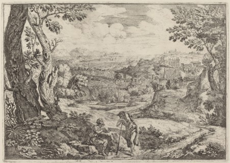 Two Men in Conversation, 1696. Creator: Crescenzio Onofri.