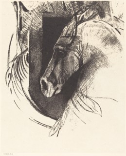 Le Coursier (The Race Horse), 1894. Creator: Odilon Redon.