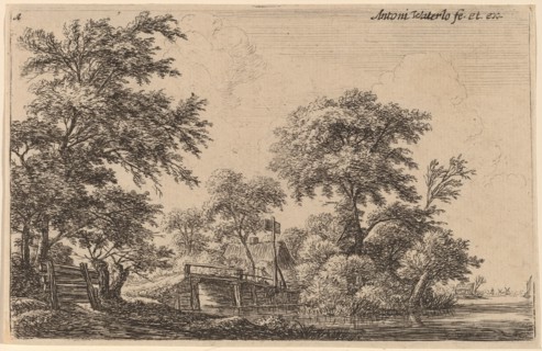 Planks Attached to Four Trees. Creator: Anthonie Waterloo.