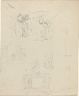 Sheet of Studies [recto and verso]. Creator: John Flaxman.