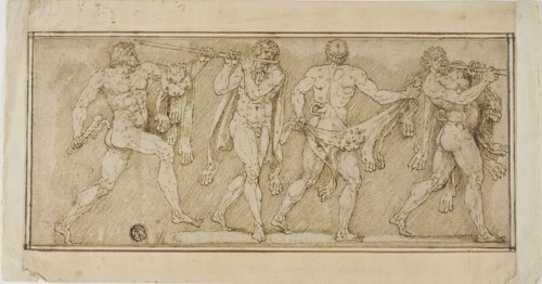 Frieze of Satyrs Wearing Lion Skins and Playing Pipes, n.d.