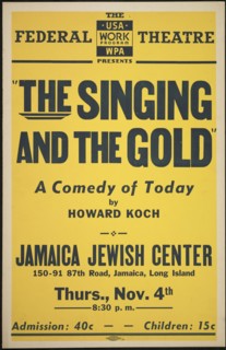 The Singing and the Gold, New York, 1937. Creator: Unknown.