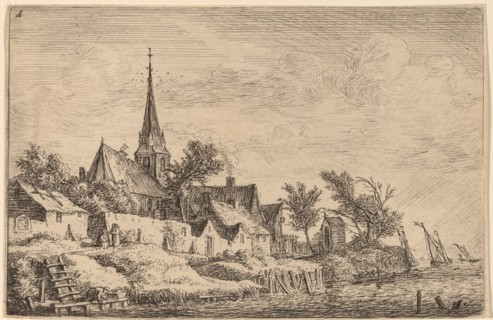 Village Steeple at the Seaside. Creator: Anthonie Waterloo.