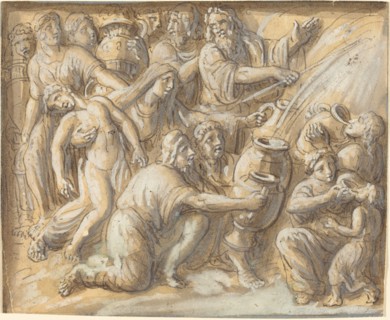 Moses Drawing Water From the Rock. Creator: Luigi Ademollo.