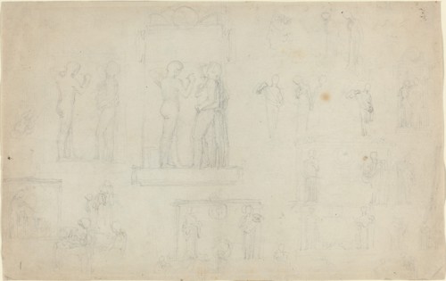 Sheet of Sketches [recto and verso]. Creator: John Flaxman.