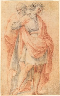 Two Male Figures: A Youth and an Old Man. Creator: Unknown.