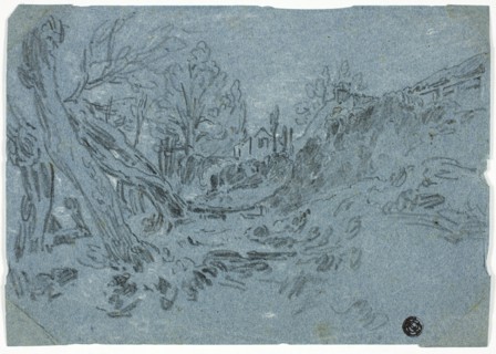 Ravine with House in Distance, n.d. Creator: William Turner.