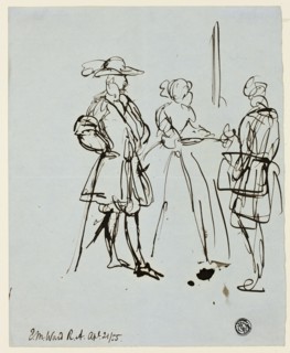 Three Figures, April 21, 1855. Creator: Edward Matthew Ward.