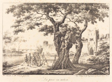 La piece en action, 1817. Creator: Emile Jean-Horace Vernet.