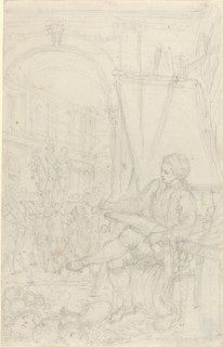 Self-Portrait, 1730/1750. Creator: Hubert Francois Gravelot.