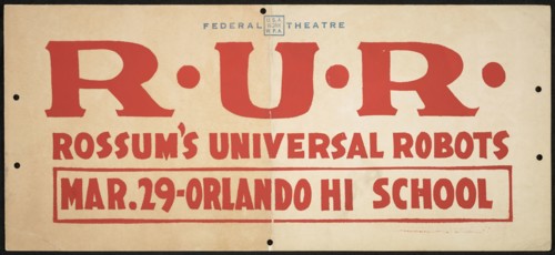 R.U.R. (Rossum's Universal Robots), [193-]. Creator: Unknown.