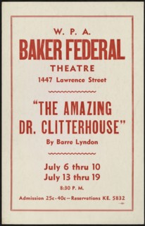 The Amazing Dr. Clitterhouse, Denver, 1938. Creator: Unknown.