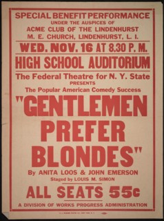 Gentlemen Prefer Blondes, Roslyn, NY, 1938. Creator: Unknown.