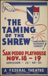 The Taming of the Shrew, San Antonio, 1936. Creator: Unknown.
