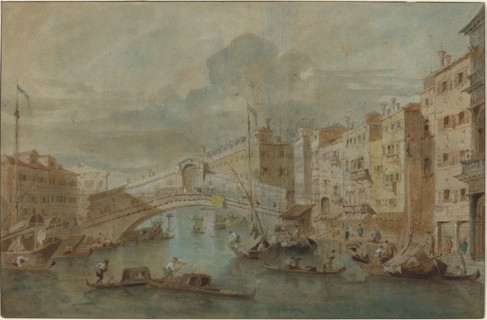 View of the Rialto Bridge, Venice. Creator: Francesco Guardi.