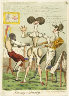 Laceing a Dandy, published January 26, 1819. Creator: Unknown.