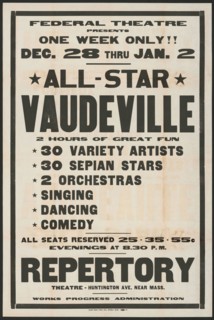 All-Star Vaudeville, Boston, Mass., [193-].  Creator: Unknown.