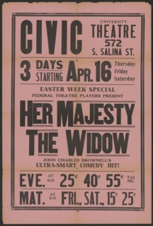 Her Majesty the Widow 3, Syracuse, NY, 1936. Creator: Unknown.