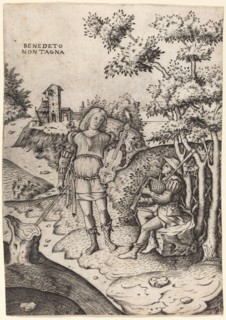 Apollo and Marsyas, c. 1515/1520. Creator: Benedetto Montagna.