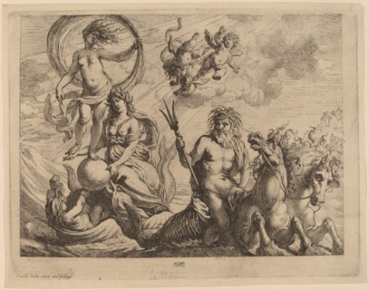 Neptune with Two Horses on the Sea. Creator: Cornelis Schut I.