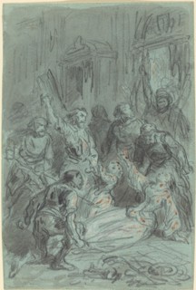A Dramatic Scene with a Fainting Woman. Creator: Gustave Doré.