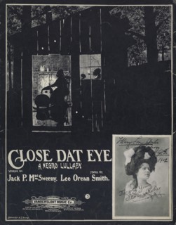 'Close dat eye (a negro lullaby)', 1901. Creator: A. J. Dewey.