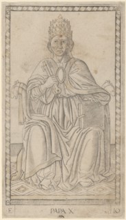 Papa (Pope), c. 1465. Creator: Master of the E-Series Tarocchi.