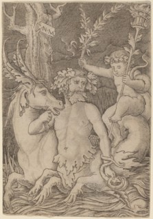 Triton Carrying a Child, c. 1507. Creator: Nicoletto da Modena.