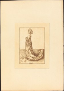 A Lady in a Long Dress, 1780. Creator: Maria Catharina Prestel.