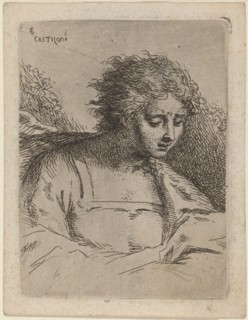 Half-Length Figure Reading. Creator: Bartholomaeus Ignaz Weiss.