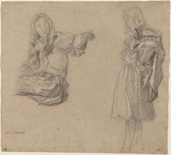 Two Men in Elaborate Costumes, c. 1680. Creator: Carlo Maratti.