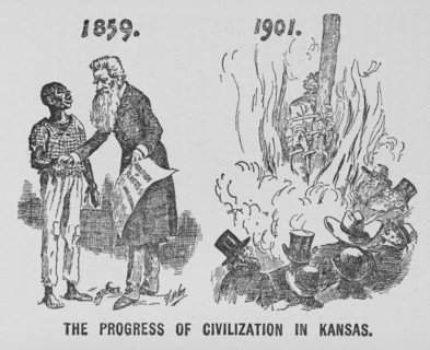 The progress of civilization in Kansas, 1897. Creator: Unknown.