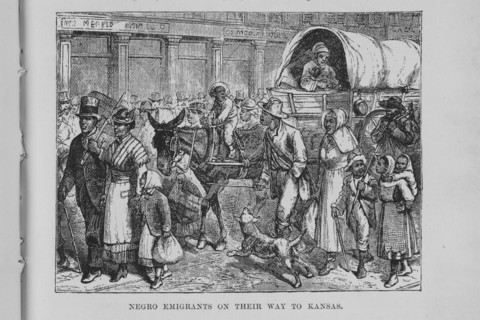 Negro emigrants on their way to Kansas, 1882. Creator: Unknown.
