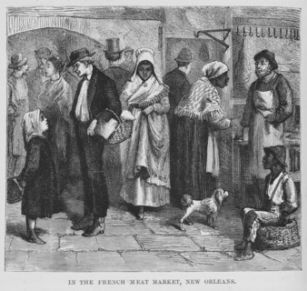 In the French meat market, New Orleans, 1882. Creator: Unknown.