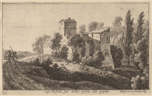 Farm beyond the Porta del Popolo. Creator: Herman van Swanevelt.