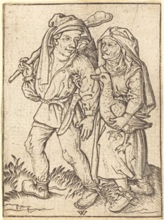 Farmer and Wife with Goose, c. 1490. Creator: Wenzel von Olmutz.
