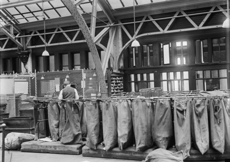 Post Office Department - Mailbags, 1913. Creator: Harris & Ewing.